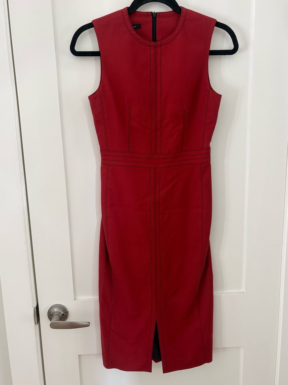 Judith & Charles Structured Red Sheath dress • Size 0 • Made in Canada